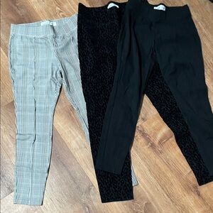 Old Navy Women's Skinny Pants - Gray Plaid, Black, and Black Pattern